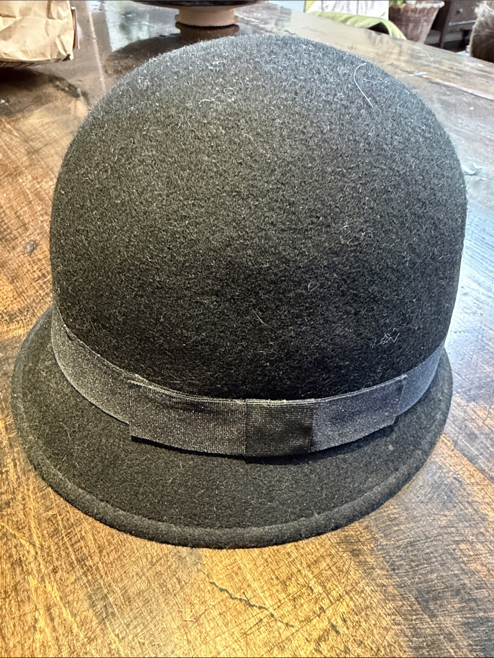 D&Y Black Wool Bowler Hat with Grosgrain Band